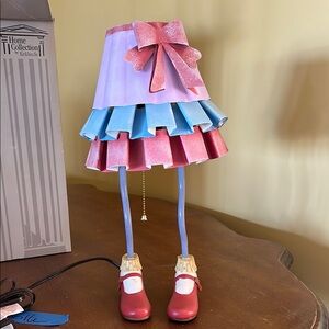 Playful Pink and Blue Ruffle Lamp